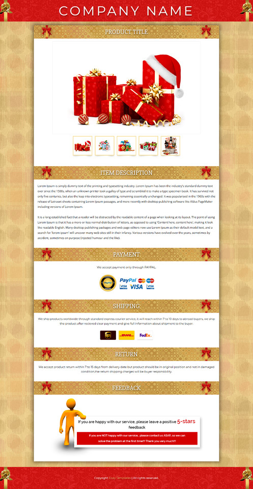 eBay Listing Templates Mobile Responsive HTTP 2019 Secure for Gift Products