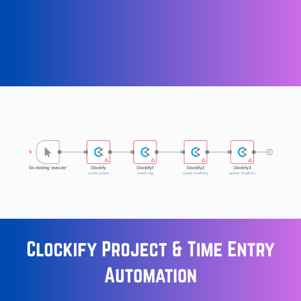 Clockify Project, Tag & Entry AI Automation Workflows for n8n | JSON Templates