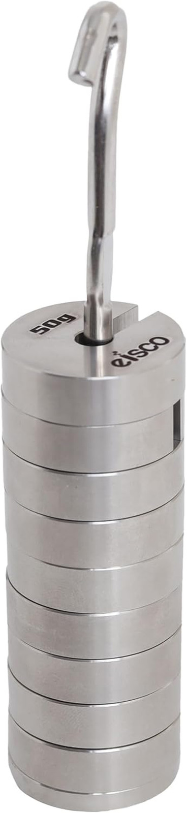 Slotted Mass Set with Hanger – Stainless Steel – 9 Weights Totaling 500G – Eisc