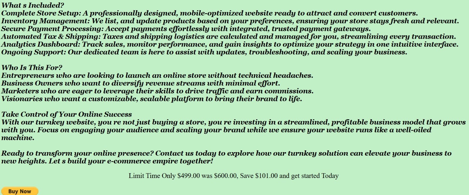 M I T U S A 4 U. Store Established Profitable Turn-key Online Business Website