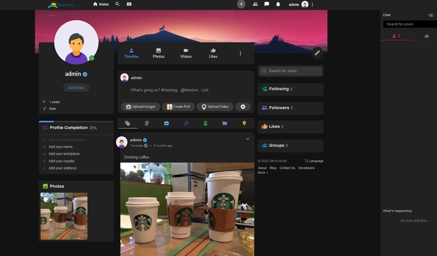 Social Networking Website (Black), Facebook Clone + Hosting + SSL+ Update