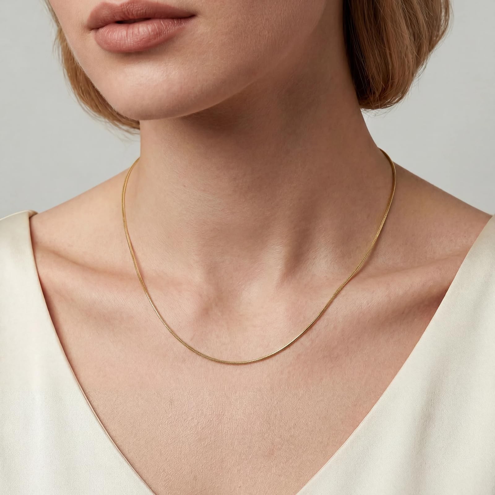 14K Gold Snake Chain Necklace Gold Chain for Women 14K Gold Necklaces for Wom…