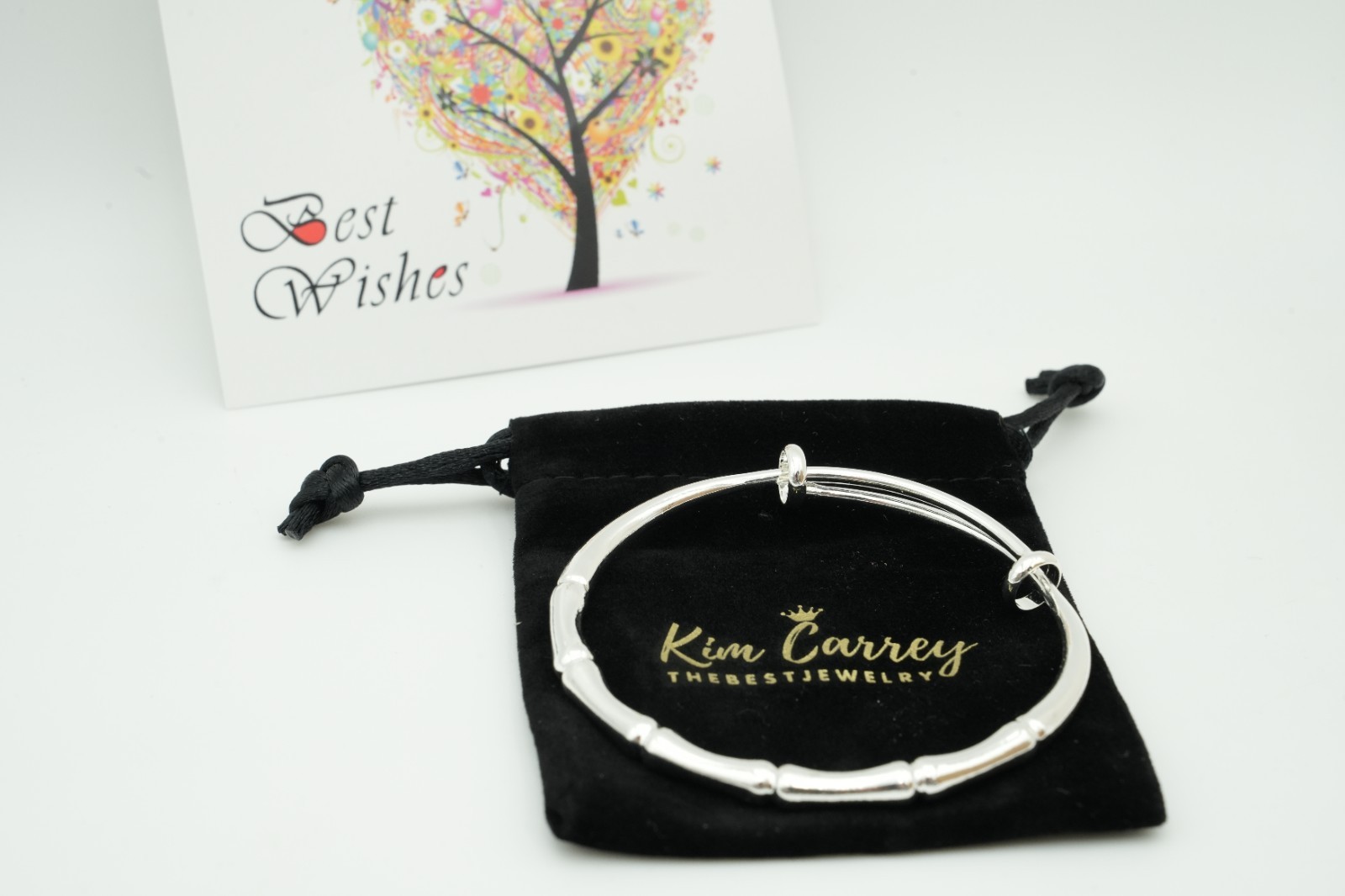 S925 Adjustable (6.4-7.8″) Sterling Silver Bangle Bracelet for Women