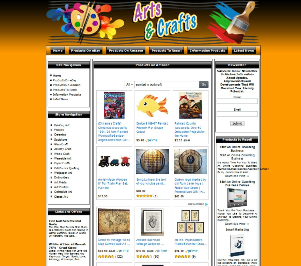 Art and Craft Store Affiliate Online Business Website For Sale!