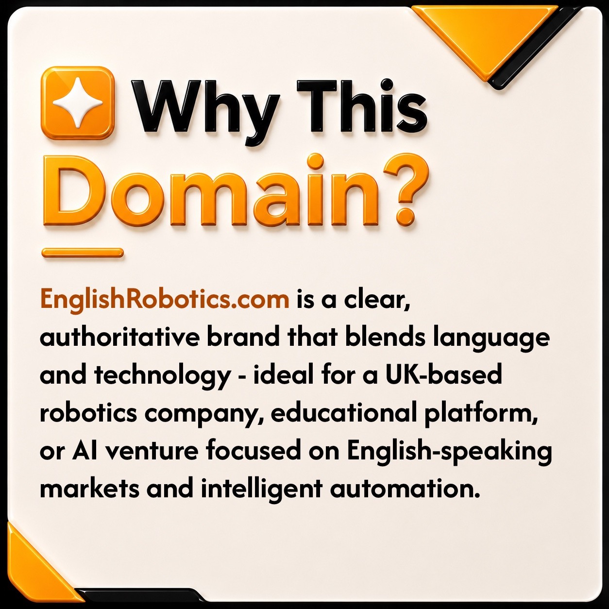 EnglishRobotics .COM Education,Tech,Robot,Marketing Domain. DD Appraisal $1.4k