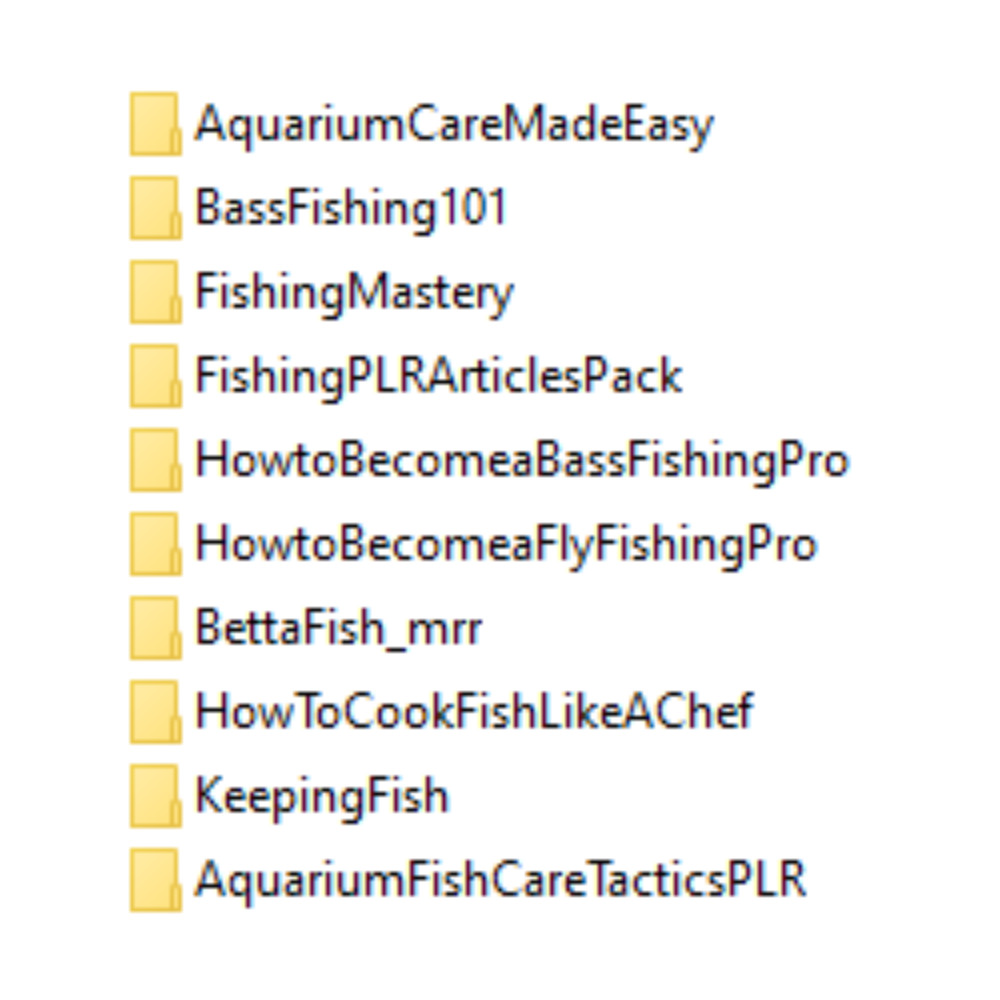 185 English Language Fishing eBooks & Articles PLR & MRR License