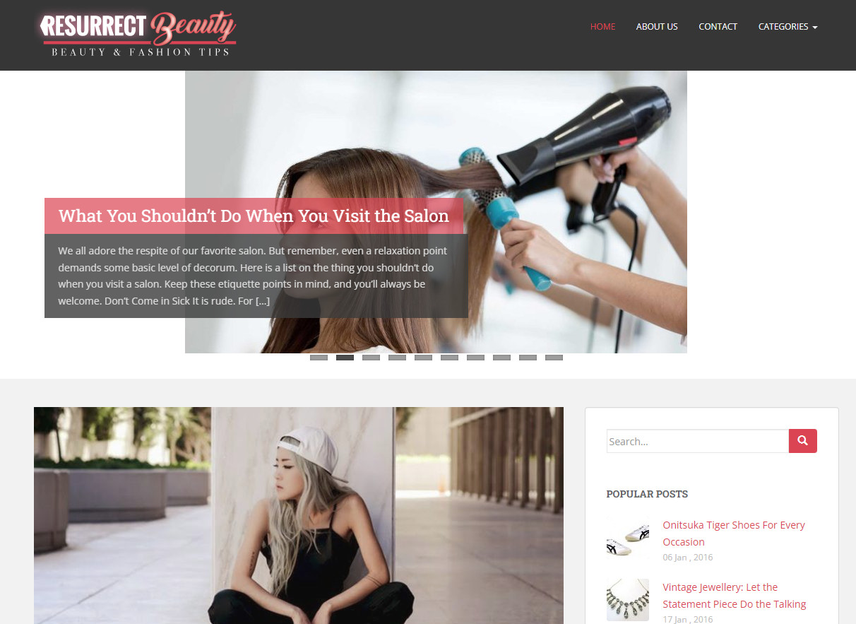 Beauty & Fashion website blog for sale, established + Domain name + Free Hosting