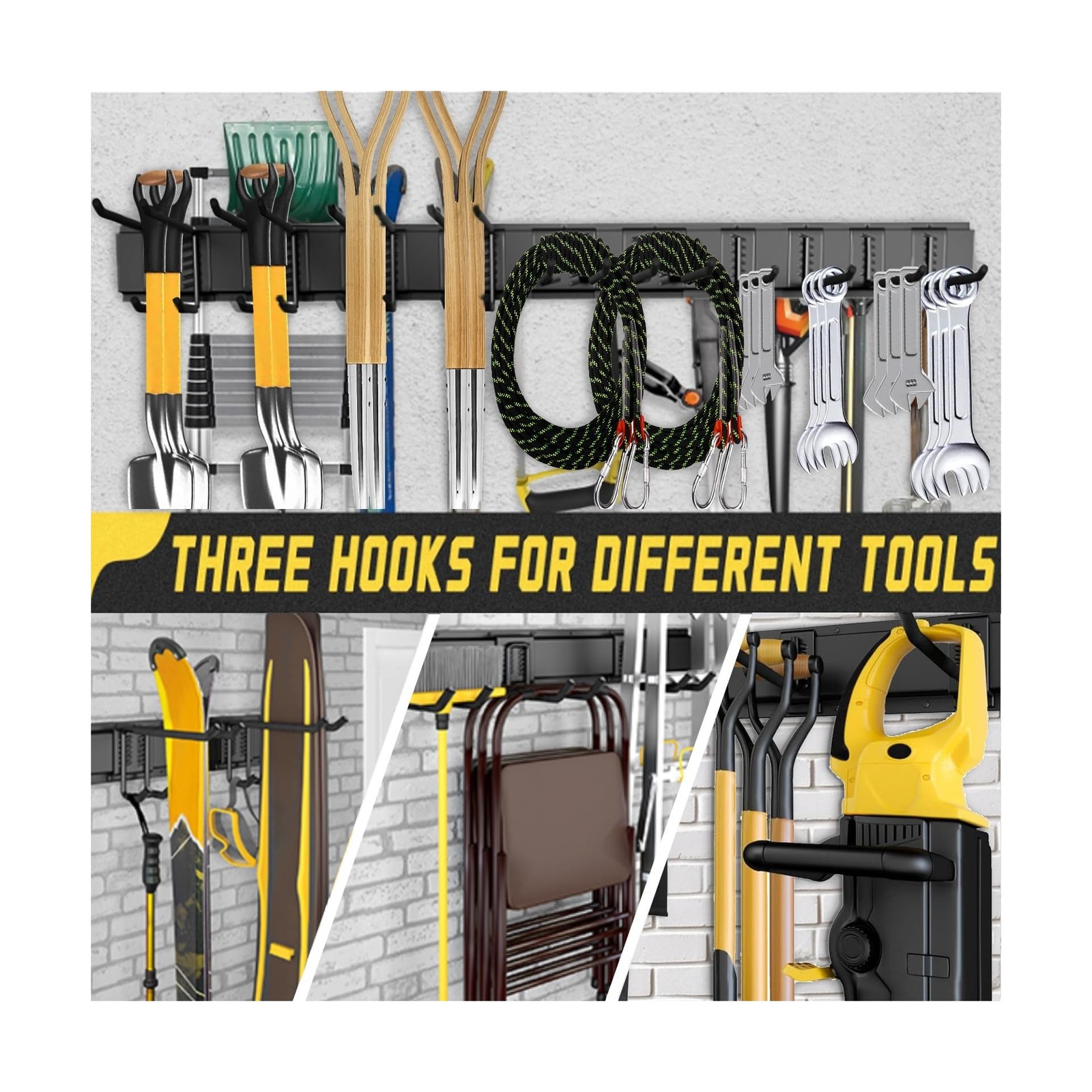64” Garage Tool Organizer Wall Mount, 18 PCS Adjustable Garden… Fast USA SHIP