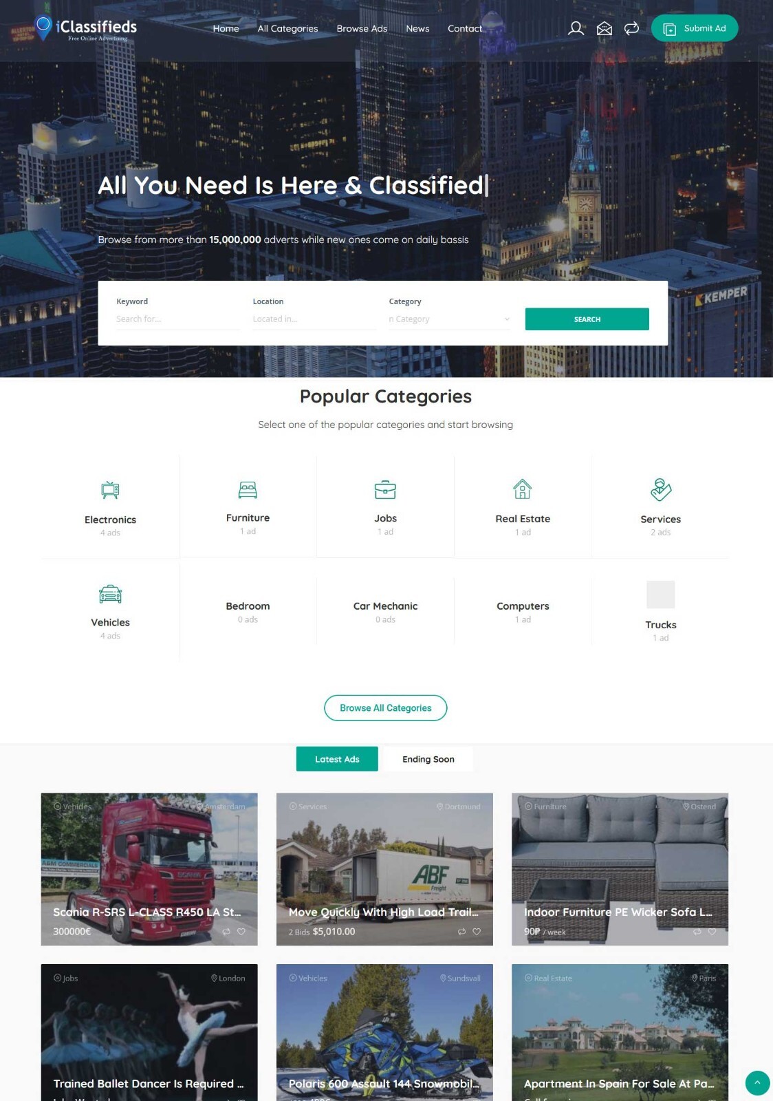 Classified Ads WordPress Website + Free Hosting with SSL
