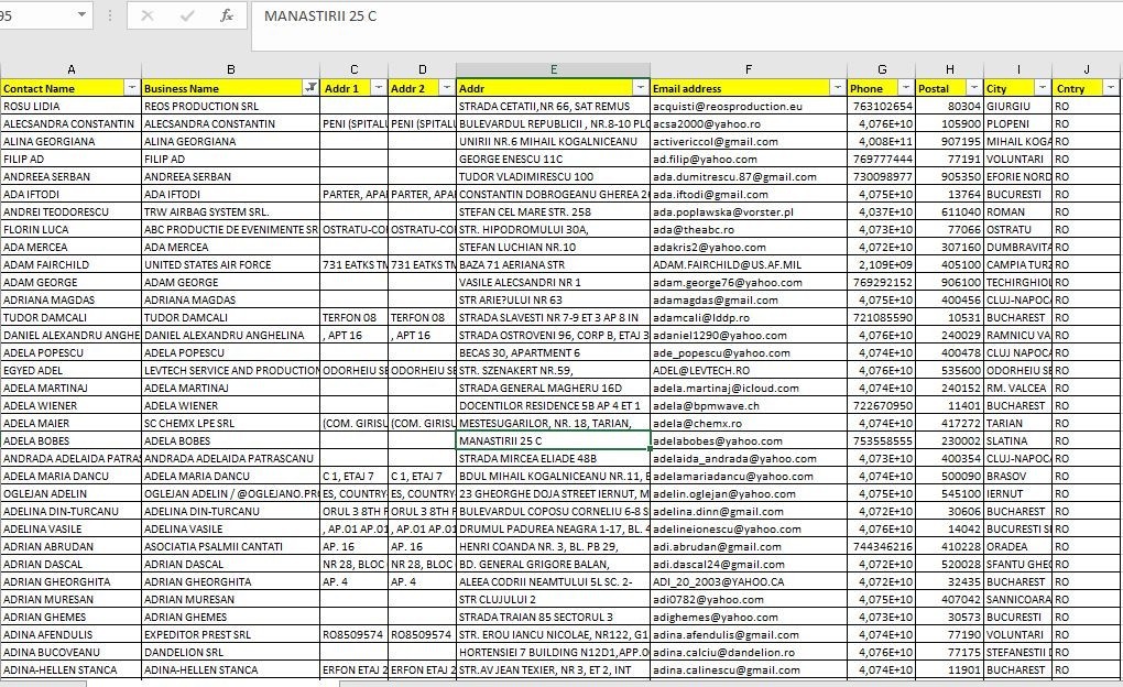 200k ROMANIA Email Database list 2026 | Contact Leads (Excel file)