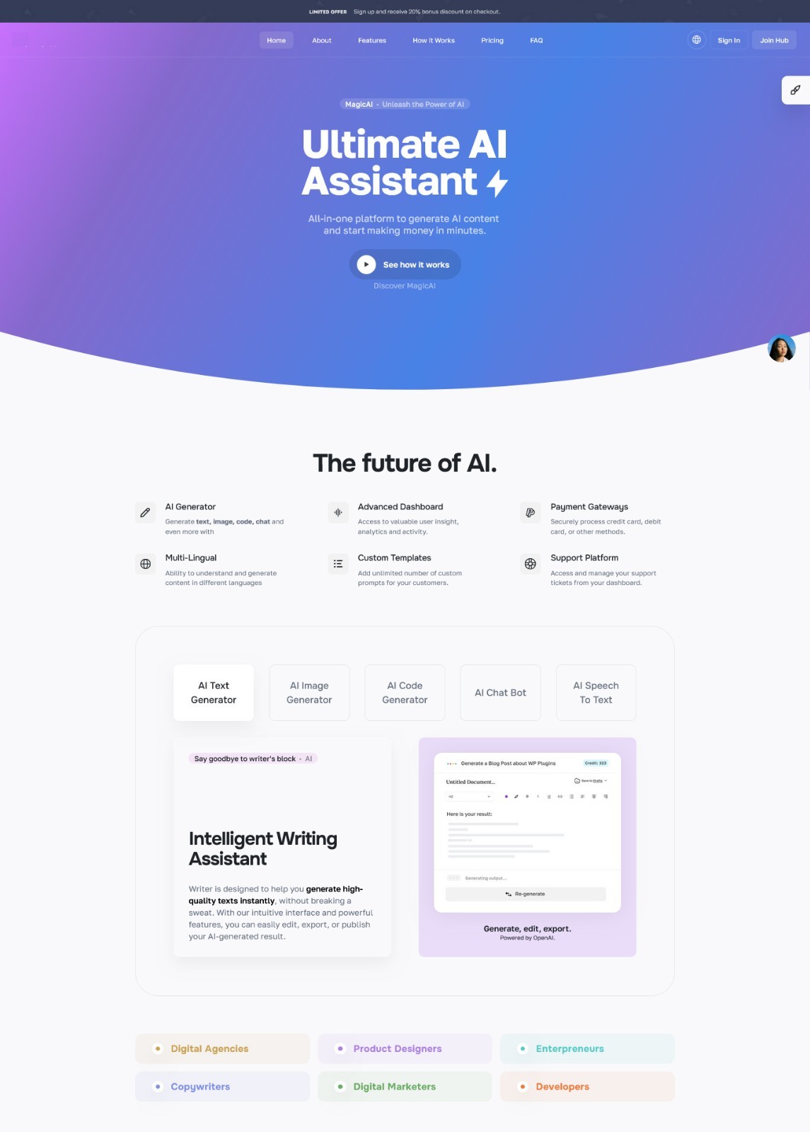 MagAI SaaS Laravel Platform | Text, Image, Video, Chat, Voice & Code Generator