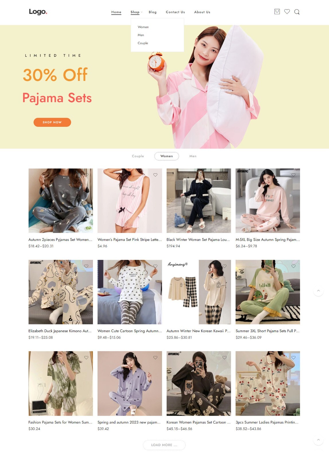 Dropshipping Website Business Affiliate, Free Hosting + Products, Fashion Pajama