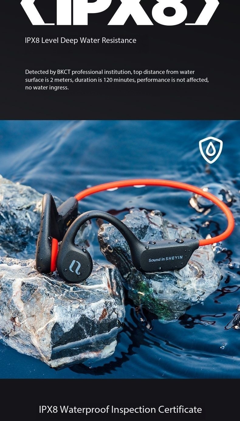 SHEYIN X7 bone conduction Bluetooth headphones, waterproof and sweatproof