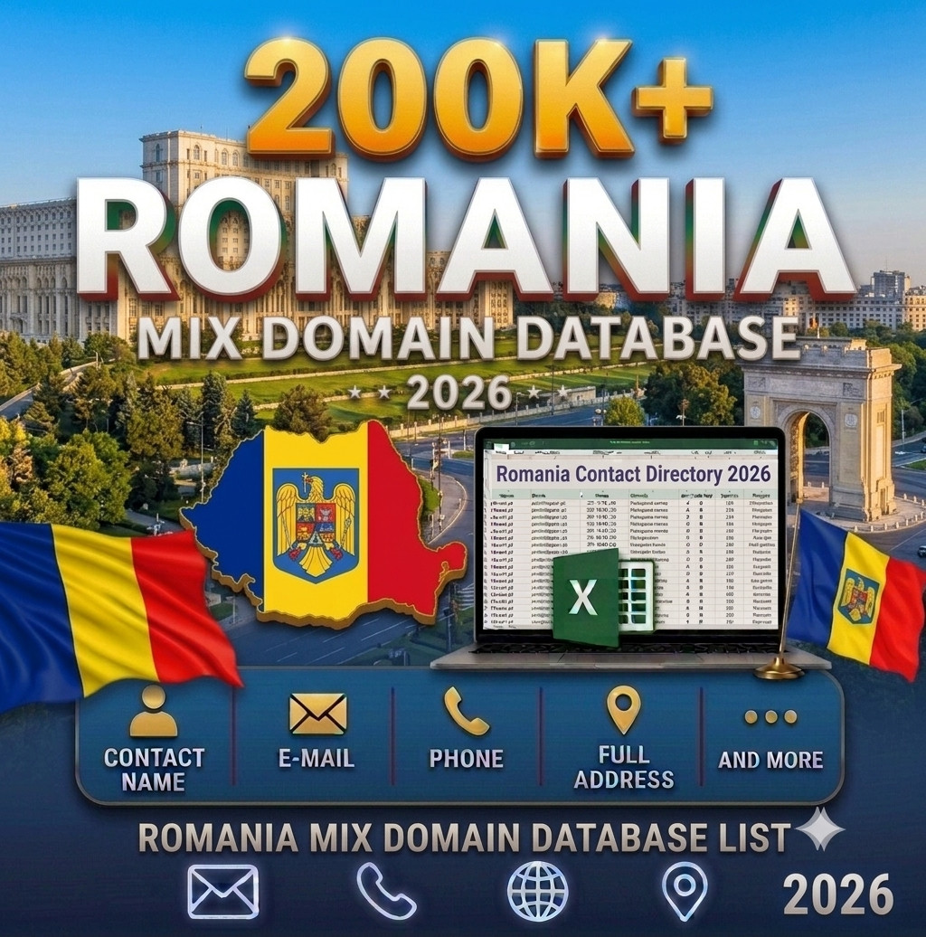 200k ROMANIA Email Database list 2026 | Contact Leads (Excel file)