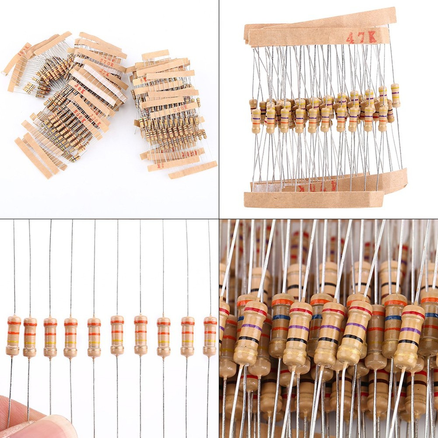 1000 Pcs 100 Values Resistor Kit, 5% 1/2 Watt Resistors Kit, Resistors Assort…