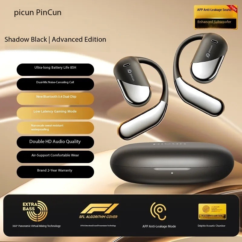 Pincun H3 Clip-On Bluetooth Wireless Earphones Open-Ear Bone Conduction for