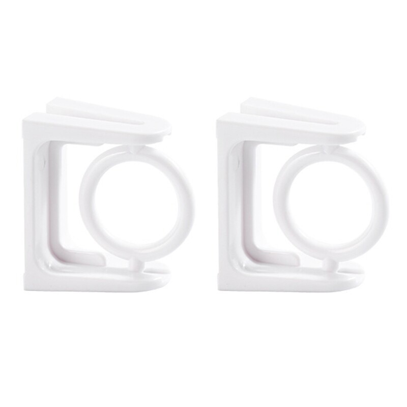 2Pcs Curtain Rod Wall Mount Holders Brackets ABS Plastic Adhesive Wall Hangers
