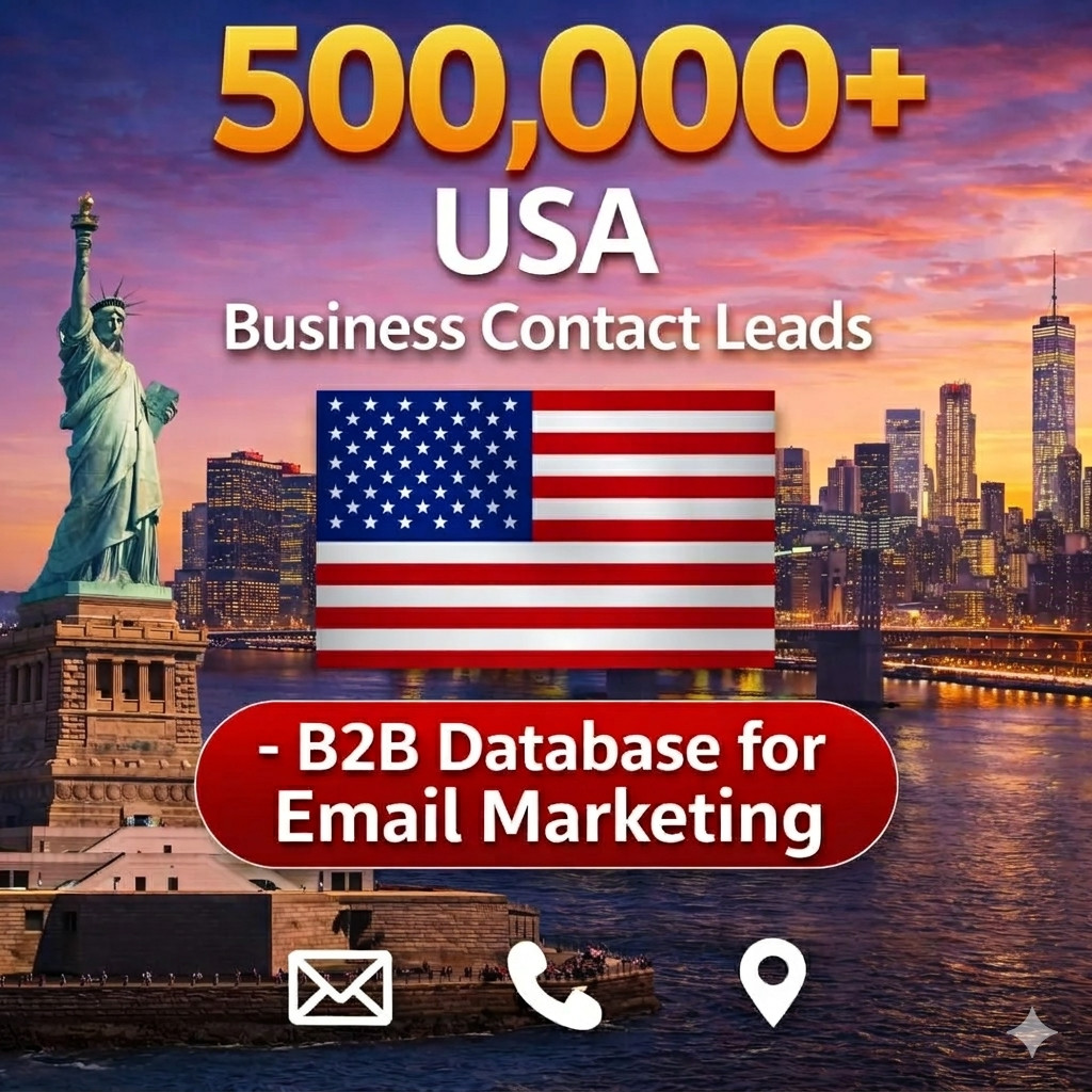 500K USA Business Email Database | B2B Contact leads (Digital Download)