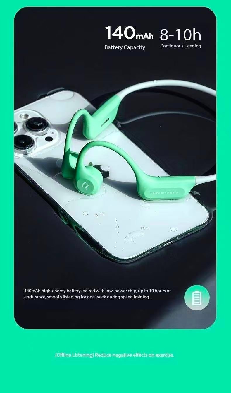 SHEYIN X7Air Bone Conduction Bluetooth Headphones with Ultra Long Battery Life