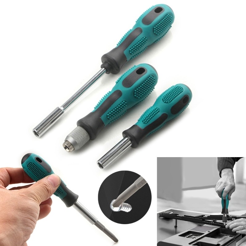 Portable 3 Piece 1/4″ Hex Bit Holder Handle Set for Efficient Maintenance Tasks