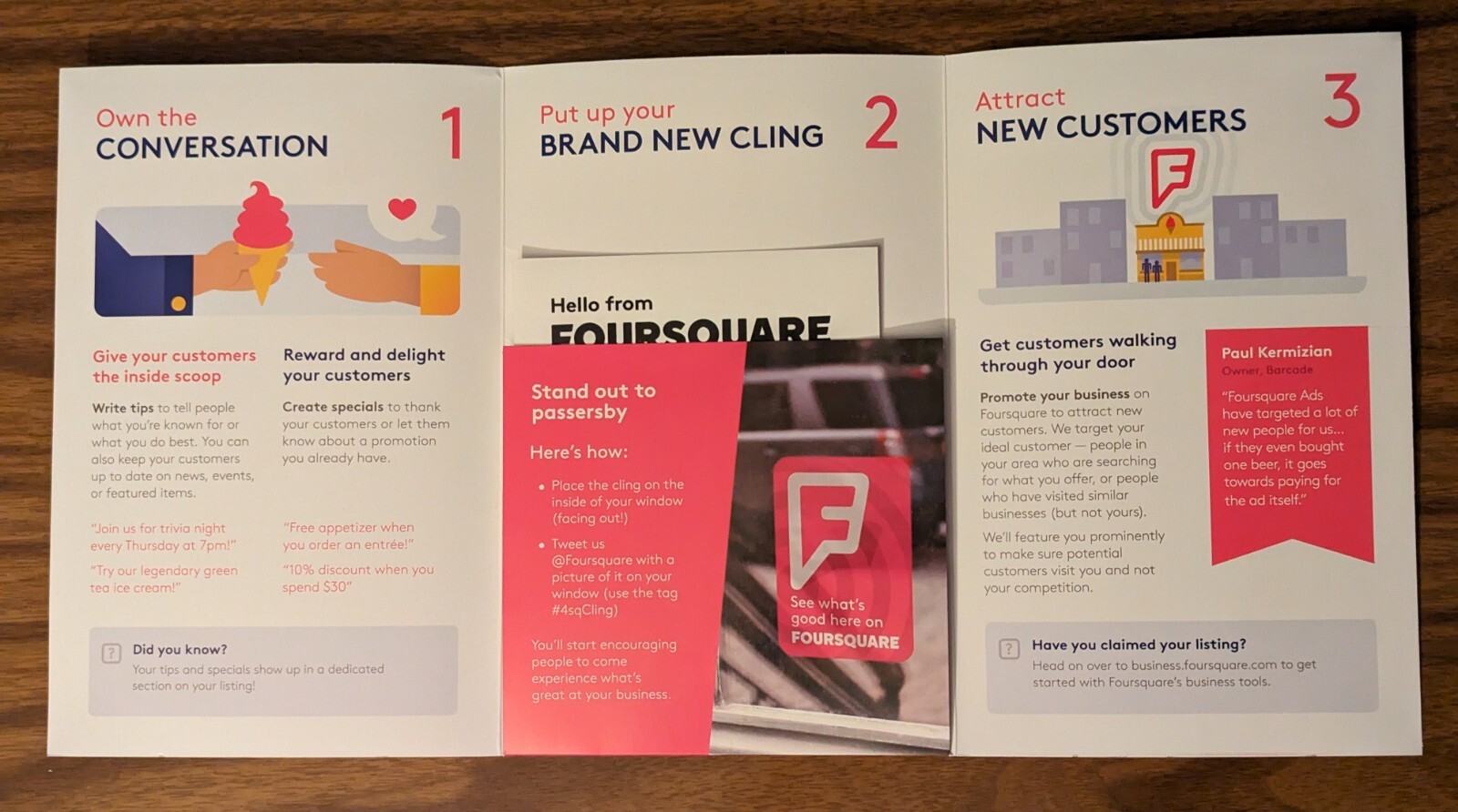 Original Marketing Mailer From Four Square Mobil App – 2009 & Window Sticker