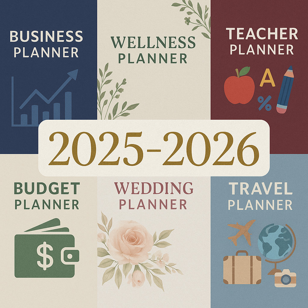 2025-2026 Planner Bundle | 20+ PLR MRR PDFs | Editable, Rebrand, Resell, Canva