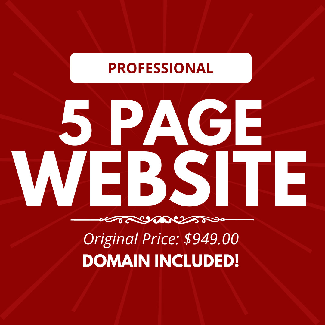 DOMAIN + 5 PAGE PROFESSIONAL WEBSITE DESIGN PERSONAL / BUSINESS