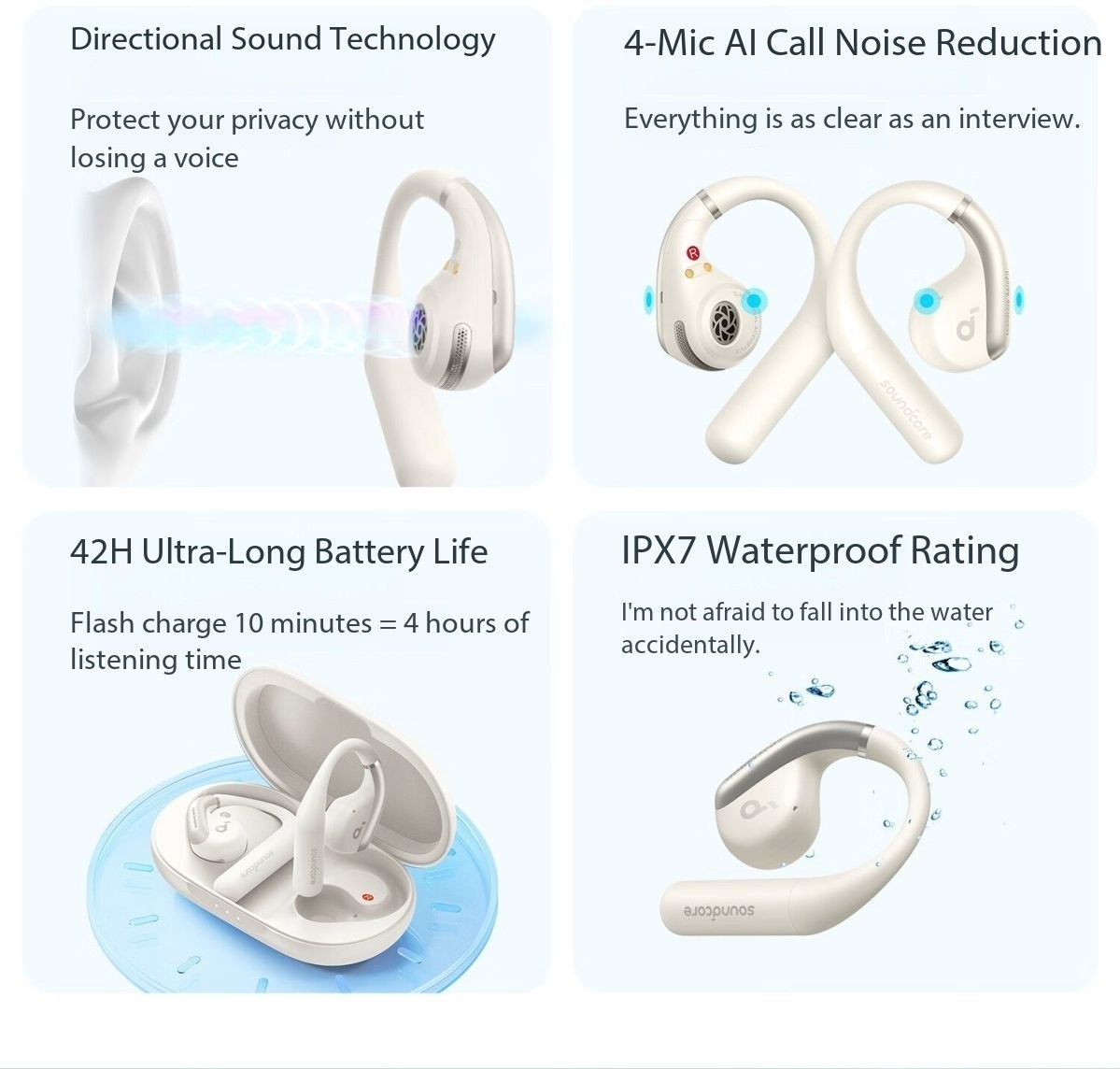 SOUNDCORE AeroFit Light Jump Line Open Bluetooth Ear Hook Earphones