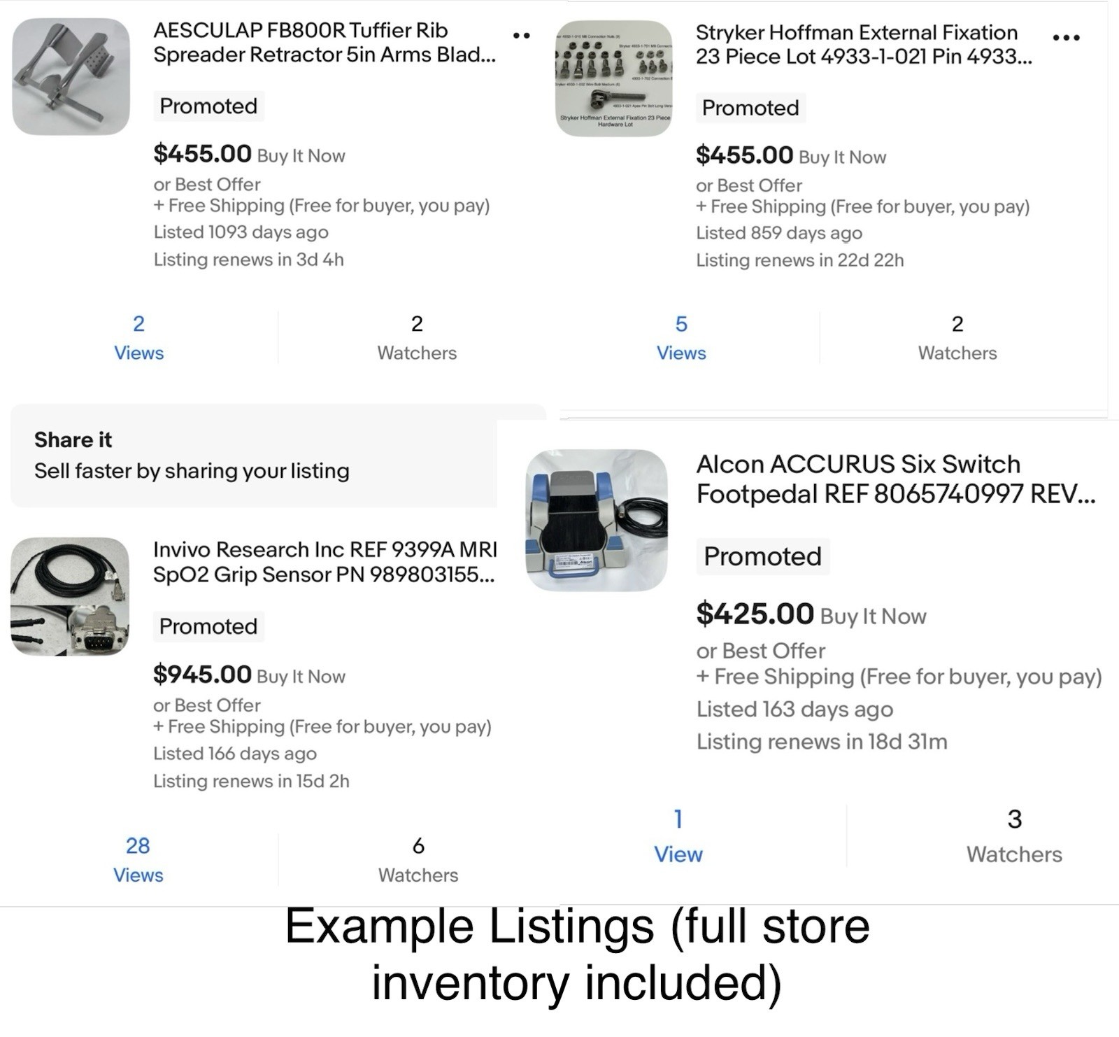 eBay Store For Sale Medical Surgical Equipment Device Parts 616 Active Listings