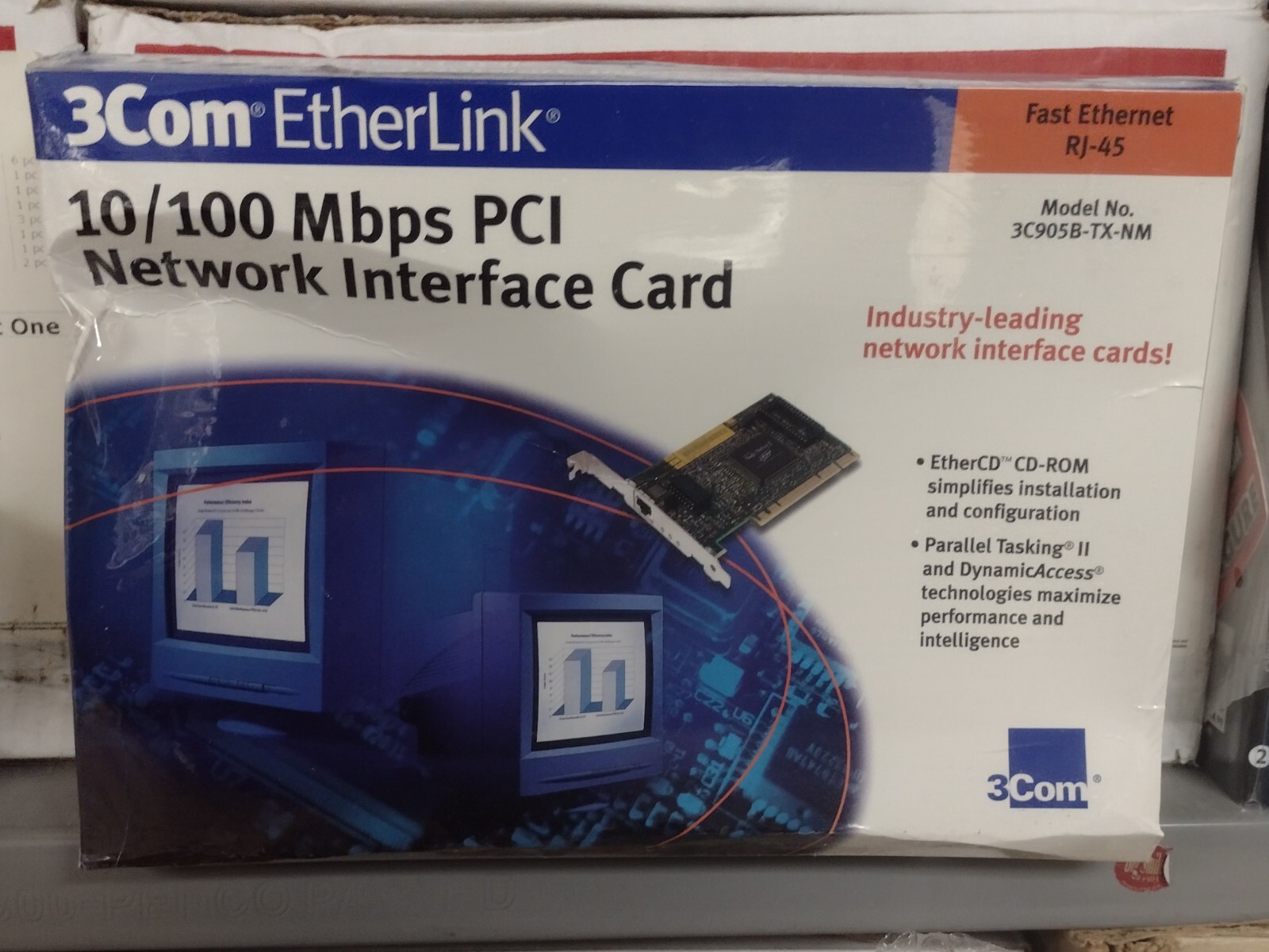 3Com EtherLink 10/100 Mbps PCI Network Interface Card 3C905B-TX-NM (New In Box)