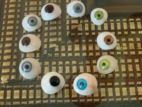 Vintage Human Prosthetic Eye ~ Antique Artificial Mix Eye Set Of 10 Pcs