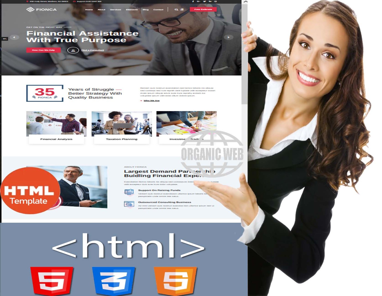 Finance Expert | Full HTML Website Template – Accountant Responsive website