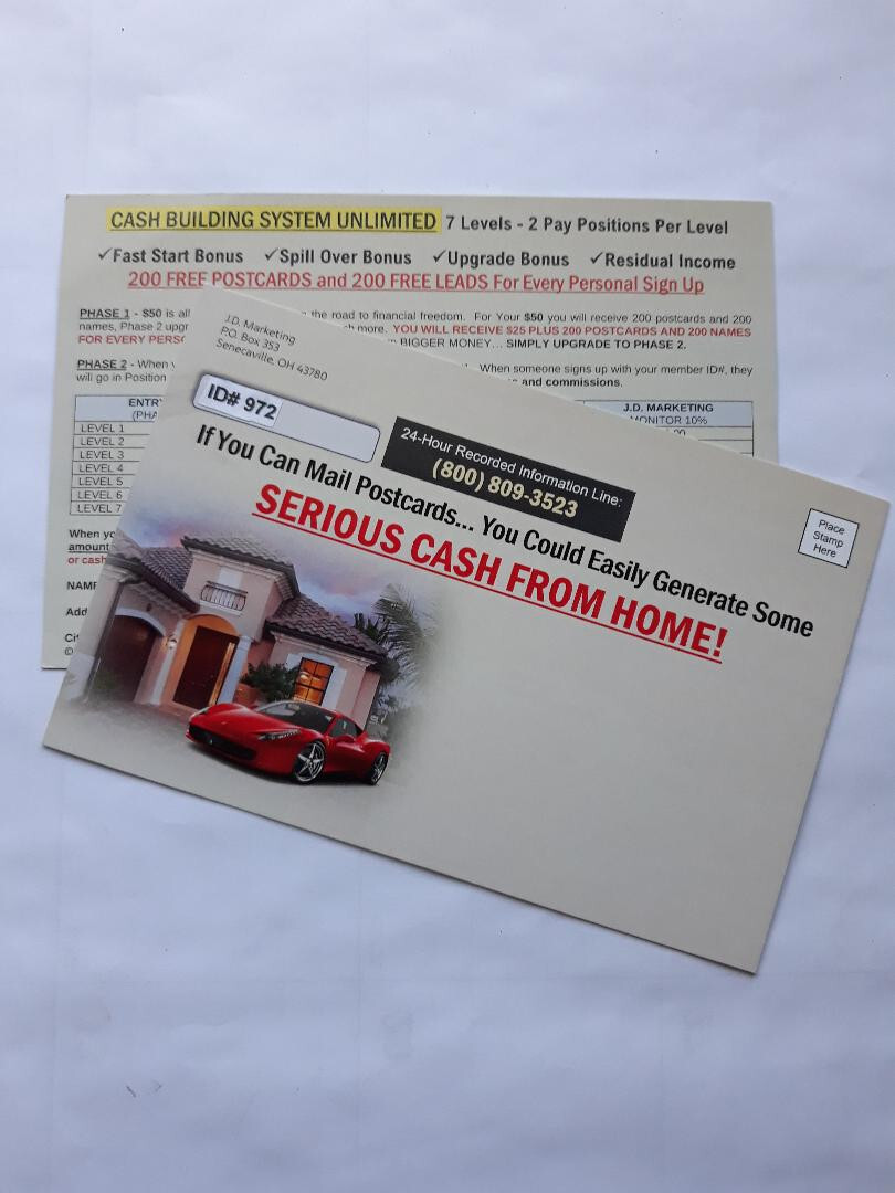 Business Opportunity: Making Money With Postcards Direct Mailing From Home!