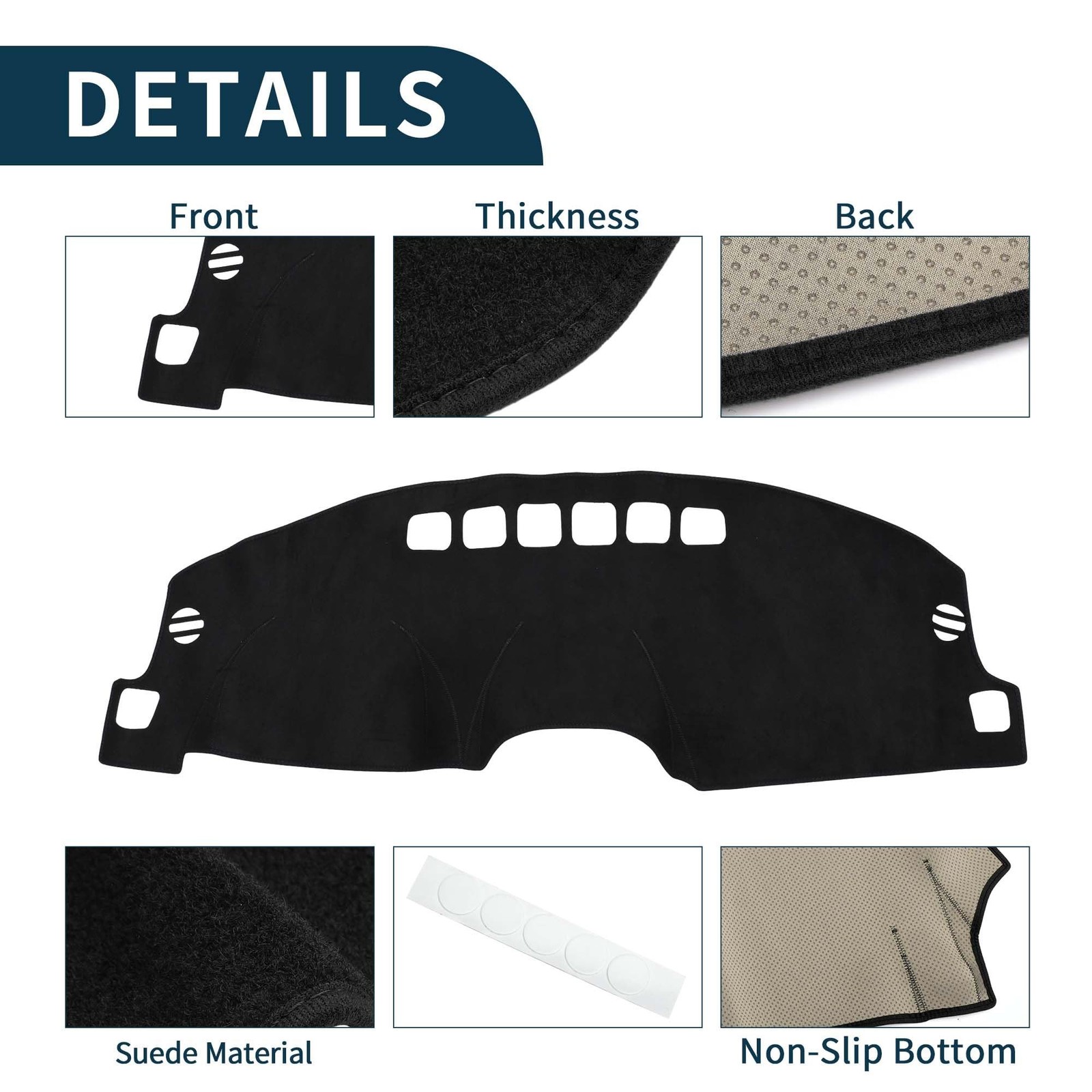 Dash Cover for Jeep Patriot Non-Slip Dash Cover Mat | Front Dash Cover Mat Bl…
