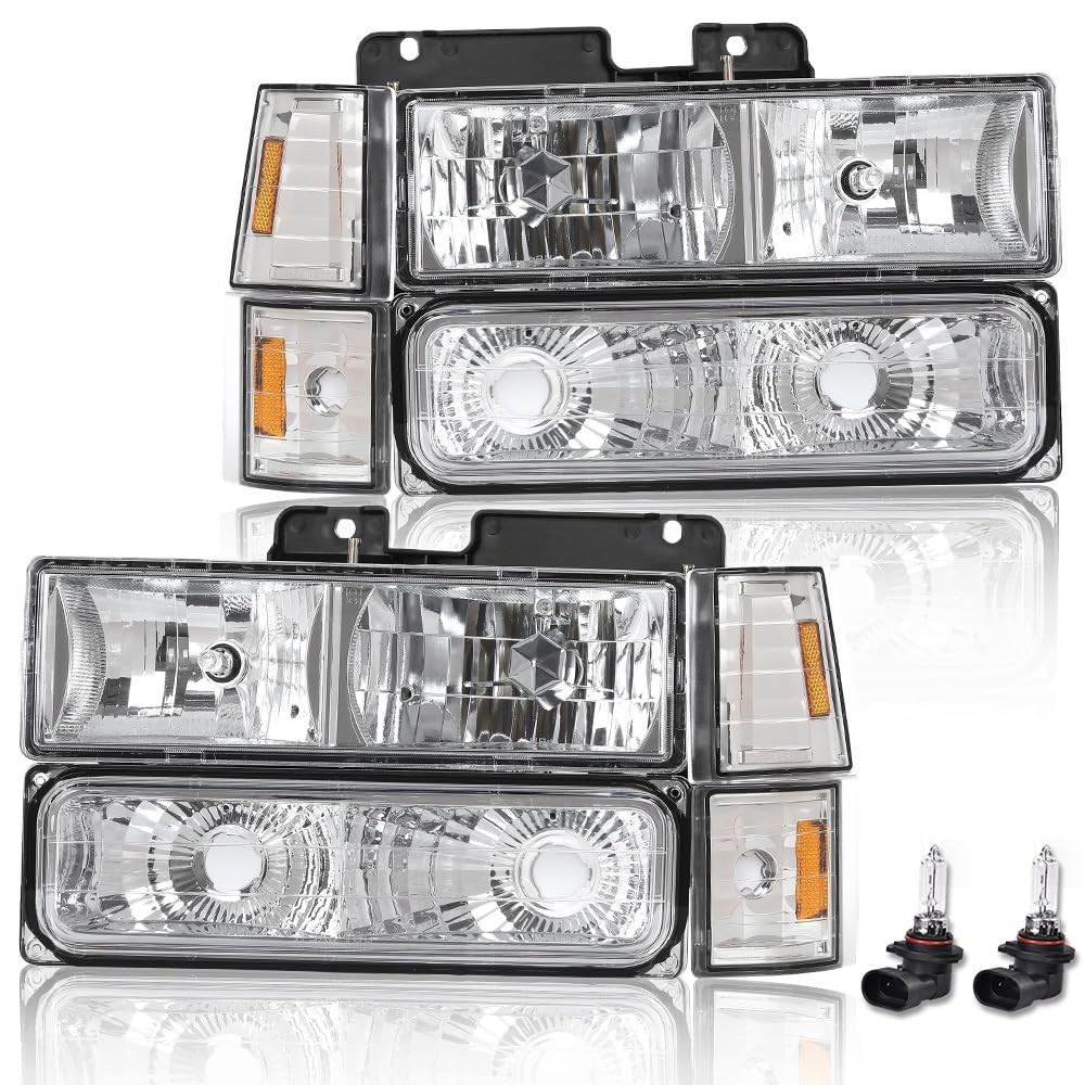 Headlights Assembly w/Bulbs Fit Chevy/GMC Suburban C1500 1994-99