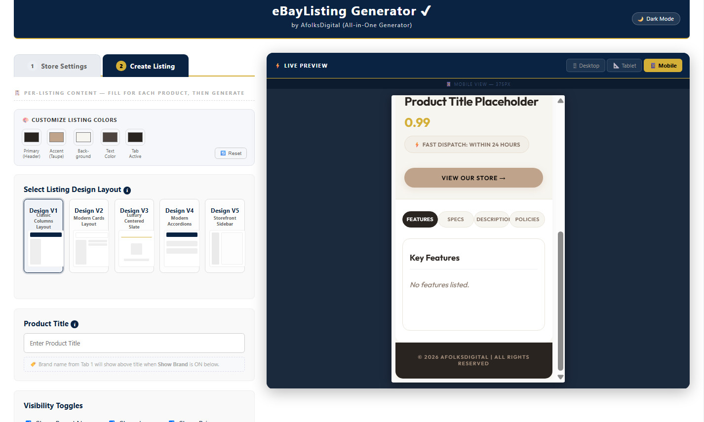 Professional eBay Store Template Layout | Custom HTML | Mobile Friendly