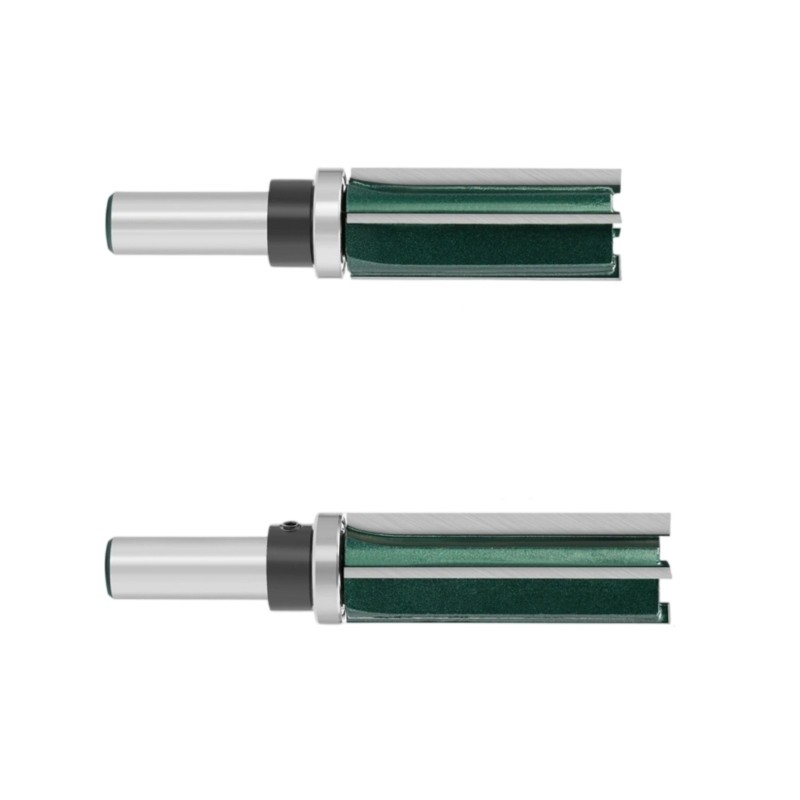 2Pcs 8MM 12MM Shank Straight Flute Trim Bit Milling Cutter For Router Bit