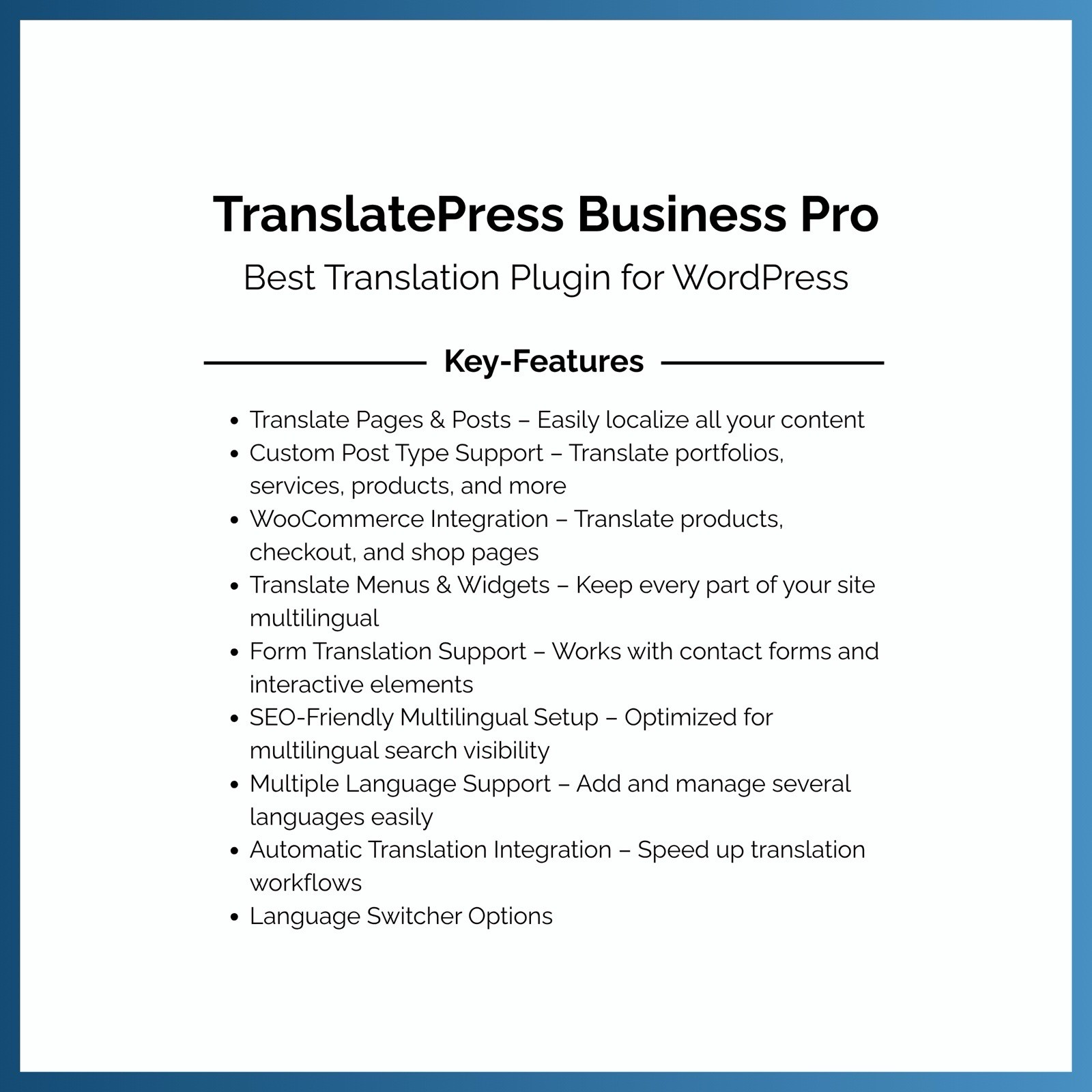 TranslatePress Business Pro | WordPress Plugin | GPL