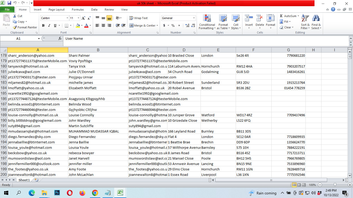 3 millions UK Updated Active consumer Emails Database