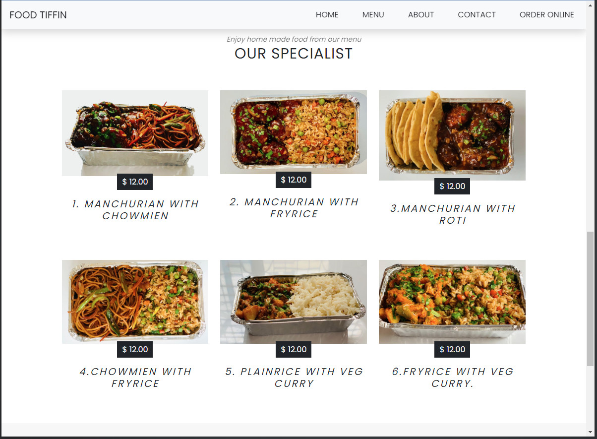 Food Tiffin HTML Bootstrap Responsive Template