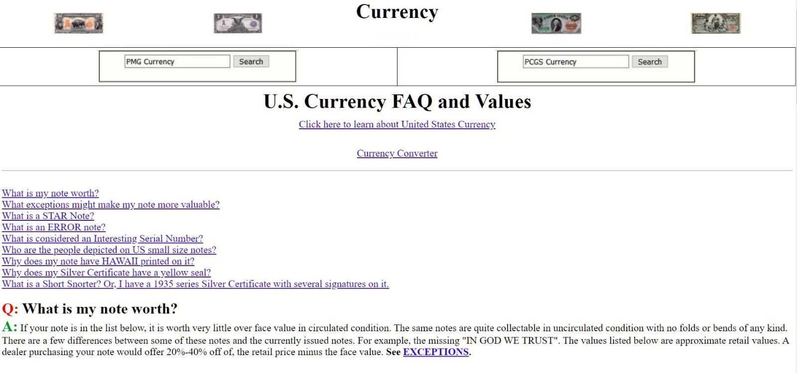 e-Currency.TV DOMAIN INTERNET CURRENCY PRICE GUIDE BUSINESS BUY SELL PAPER MONEY