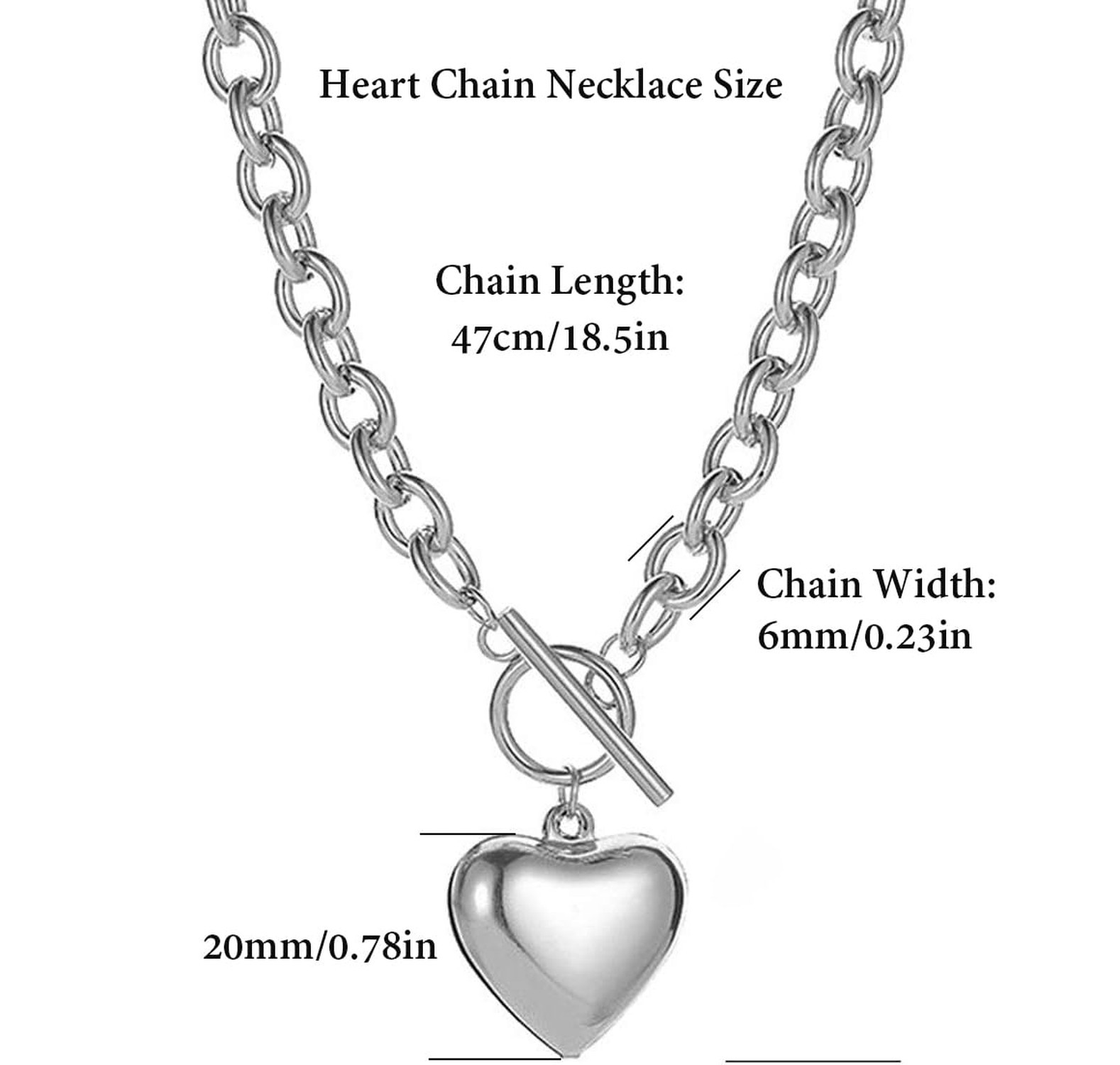Chain Necklace for Women 18K White Gold Plated Chunky Cuban Chain Link Neckla…