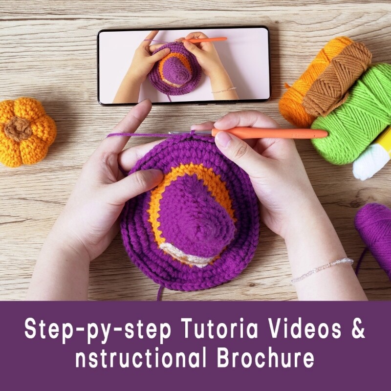 Halloween Candy Bag Crochet Set with Instruction and Crochet Knitting Accessory