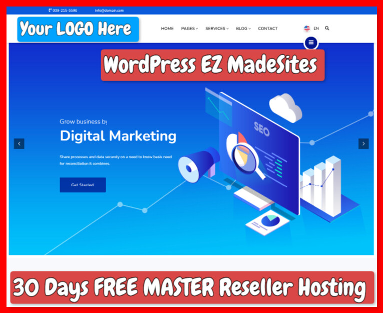 WordPress Websites 10 Pack Ready Made SEO/Digital Marketing Themes Free Hosting2