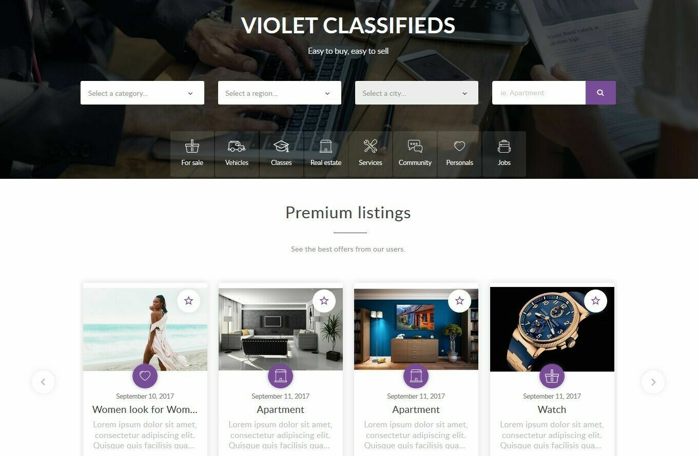 Premium Local Classified Ads Website with Advanced Search Filters + Free Hosting