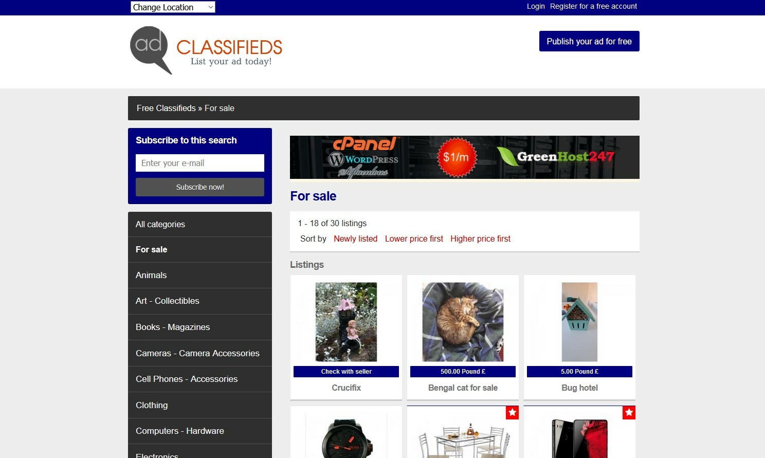 Classifieds Ads Website + Free Hosting with SSL