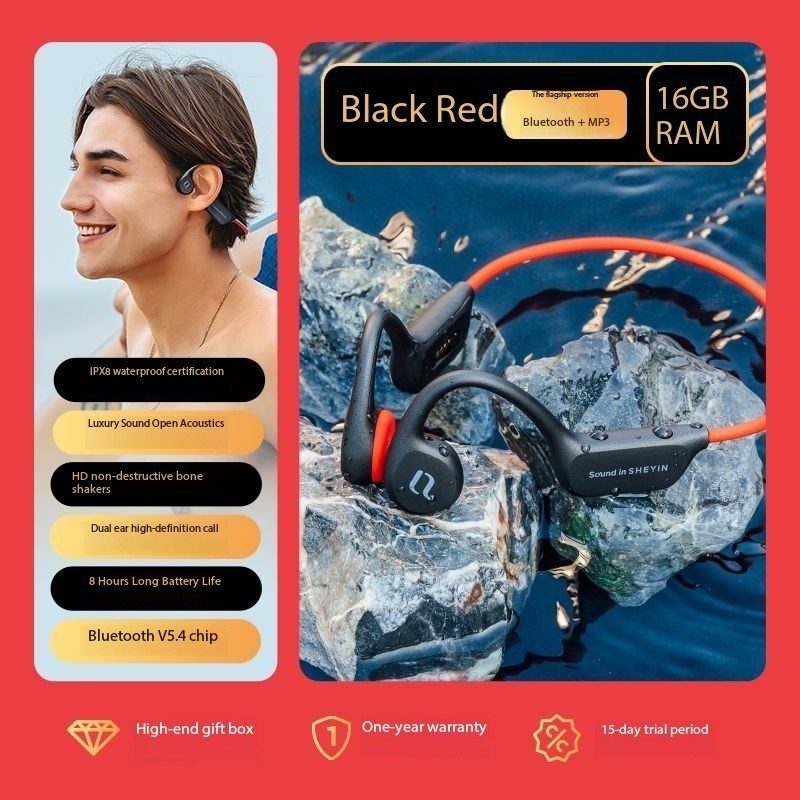 SHEYIN X7 bone conduction Bluetooth headphones, waterproof and sweatproof