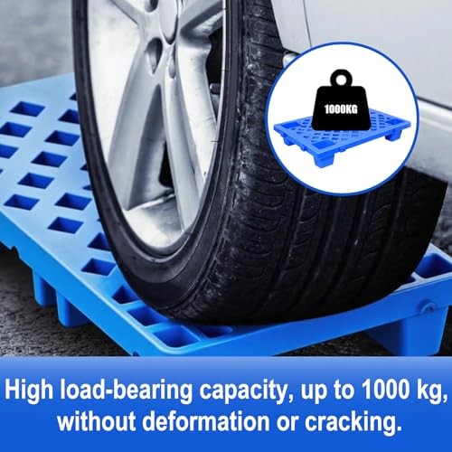 6 Pcs Plastic Pallets Nestable Storage Floor Mats 19.7 x 11.8 x 3.9 Blue