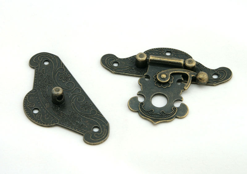 20PCS Antique Decorative Latch Jewelry Box Hasp Pad Chest Lock 29*37mm #M1192 QL