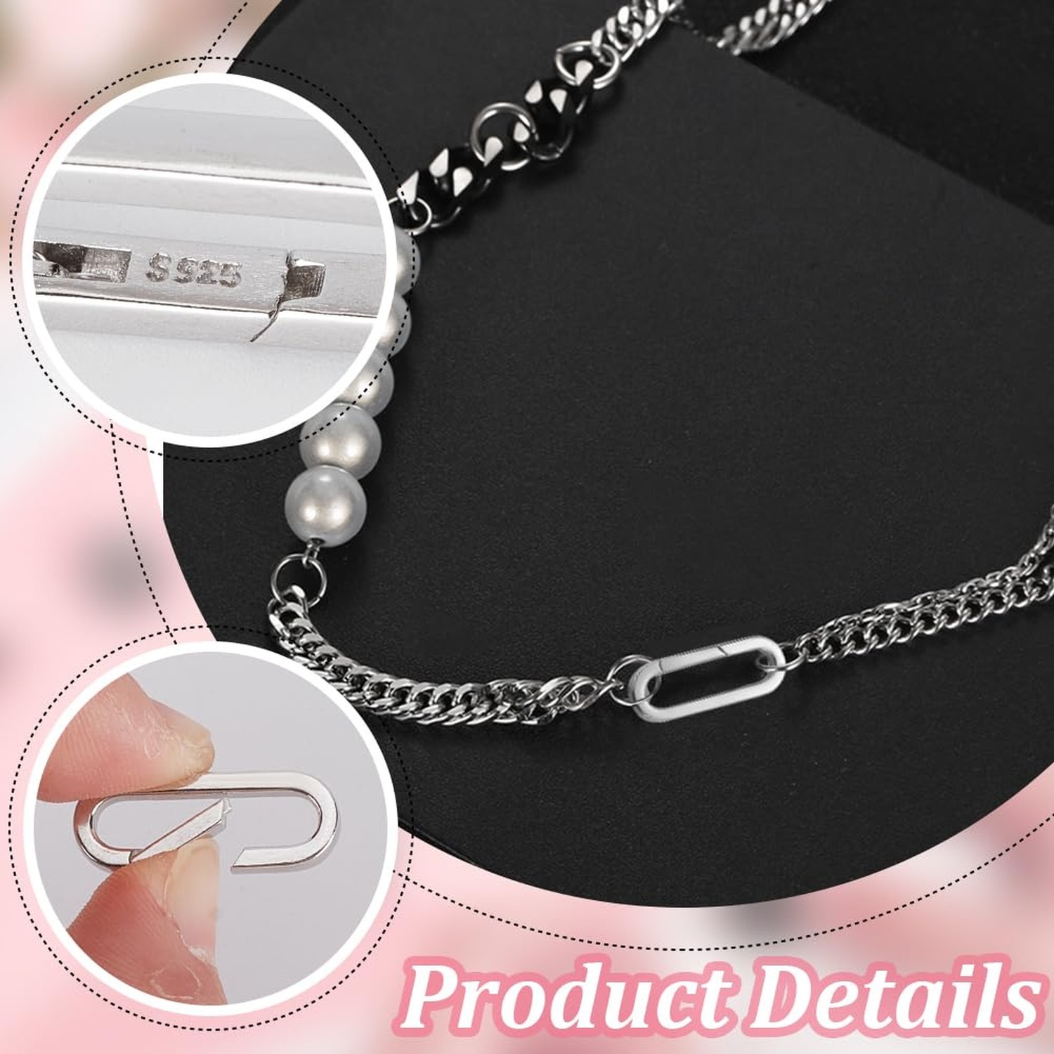Beebeecraft 1 Box 2Pcs Spring Oval Ring Platinum Plated 925 Sterling Silver T…